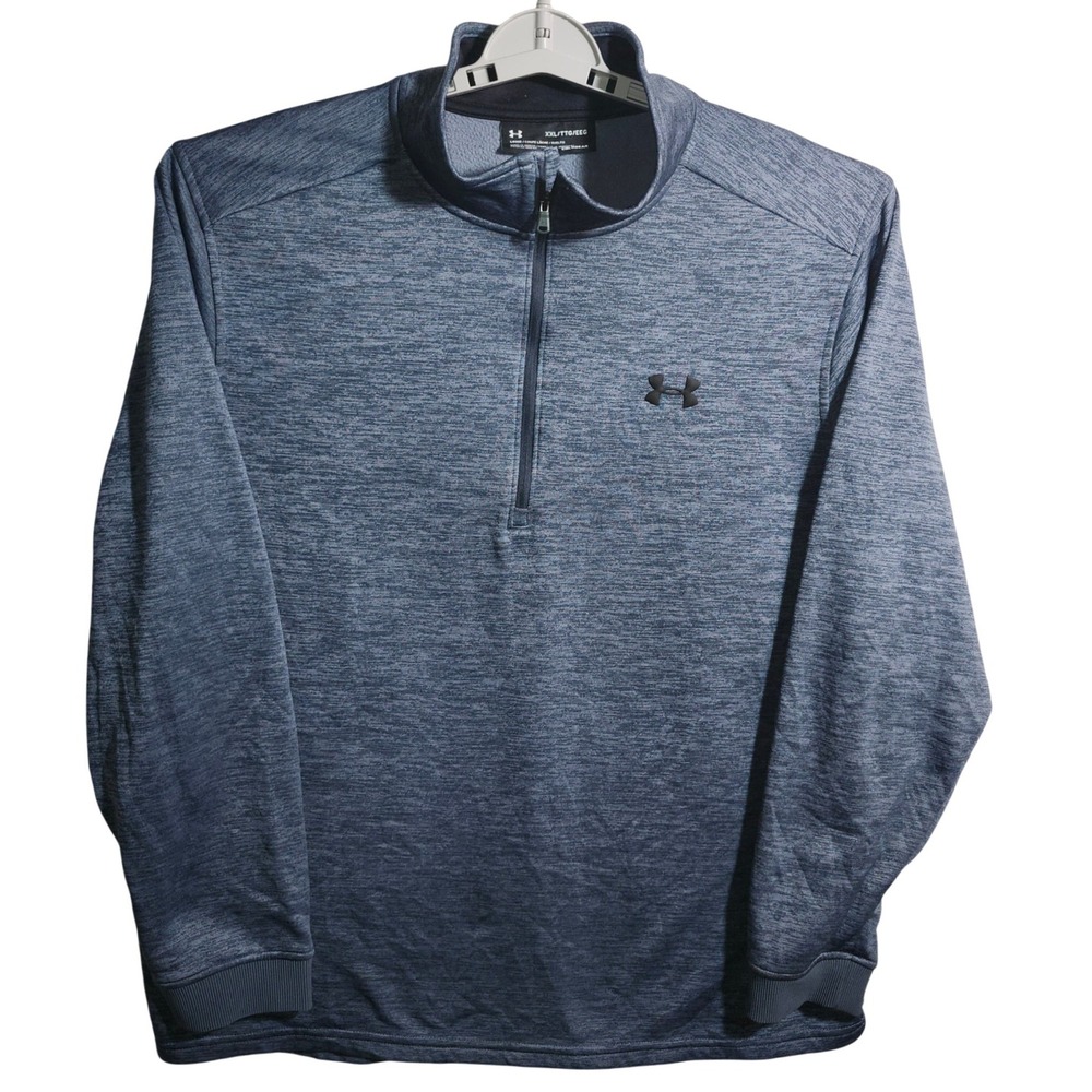 Under Armour Mens ColdGear 1/4 Zip‎ Pullover Blue Heather XXL 1320745 073